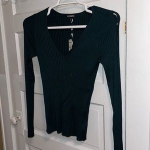 V neck cut out sweater